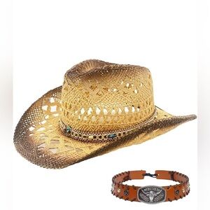 Western Cowboy /Cowgirl hat with 2 interchangeable bands fully adjustable